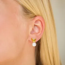 vanntette hjerte øredobber i forgylt stål - OCEANA