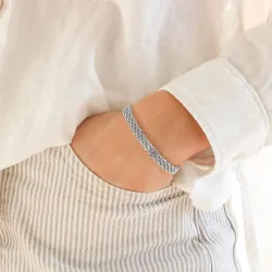 vanntett armbånd i stål 16 cm  + 5 cm x 6 mm  - OCEANA