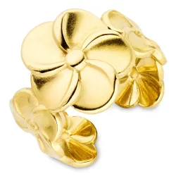 vanntett blomst ring i forgylt stål - OCEANA