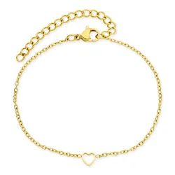 vanntett hjerte armbånd i forgylt stål - OCEANA