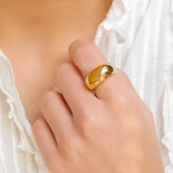 vanntett ring i forgylt stål - OCEANA