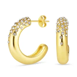 vanntette zirkon halvcreol i forgylt stål - OCEANA