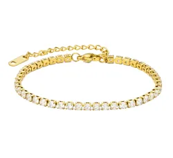 vanntett zirkon armbånd i forgylt stål - OCEANA