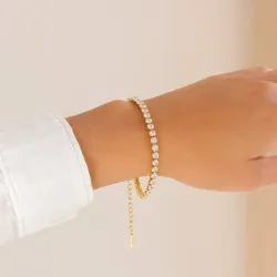 vanntett zirkon armbånd i forgylt stål - OCEANA