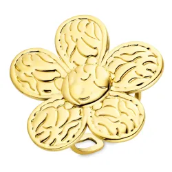 vanntett blomst ring i forgylt stål - OCEANA