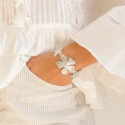 vanntett blomst armbånd i stål - OCEANA