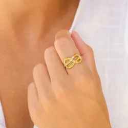 vanntett infinity ring i forgylt stål - OCEANA