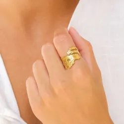 vanntett ring i forgylt stål - OCEANA