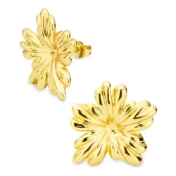 vanntette blomst øredobber i forgylt stål - OCEANA