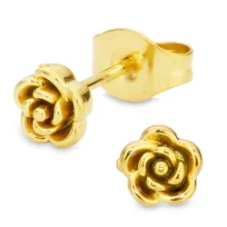 vanntette blomst øredobber i forgylt stål - OCEANA