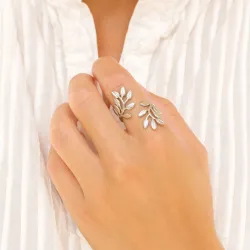 vanntett blad ring i stål - OCEANA