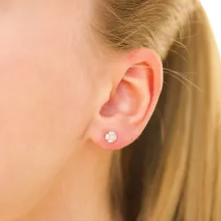 5 mm vanntette solitaireørepynt i forgylt stål - OCEANA