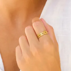 vanntett ring i forgylt stål - OCEANA