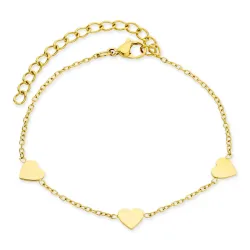 vanntett hjerte armbånd i forgylt stål - OCEANA