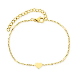 vanntett hjerte armbånd i forgylt stål - OCEANA