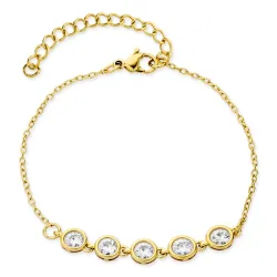 vanntett zirkon armbånd i forgylt stål - OCEANA
