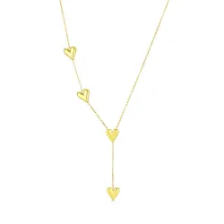 vanntett hjerte halskjede i forgylt stål - OCEANA