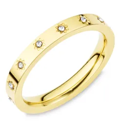 vanntett zirkon ring i forgylt stål - OCEANA