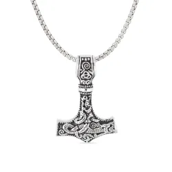 vanntett tors hammer halskjede i stål - OCEANA