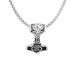 vanntett tors hammer halskjede i stål - OCEANA