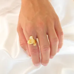 vanntett blad justerbar ring i forgylt stål - OCEANA