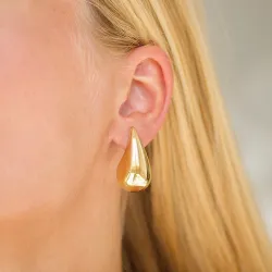 vanntette dråpe øredobber i forgylt stål - OCEANA