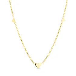 vanntett hjerte halskjede i forgylt stål - OCEANA