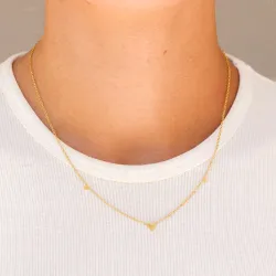 vanntett hjerte halskjede i forgylt stål - OCEANA