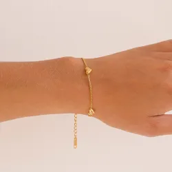 vanntett hjerte armbånd i forgylt stål - OCEANA