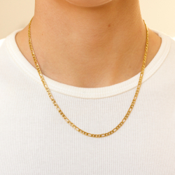 vanntett figarohalskjede i forgylt stål 45 cm x 3 mm  - OCEANA