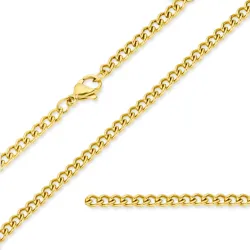 vanntett halskjede i forgylt stål 45 + 5 cm x 3 mm  - OCEANA