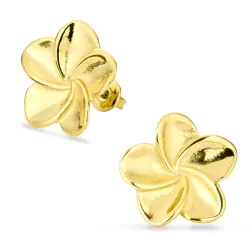 vanntette blomst øredobber i forgylt stål - OCEANA