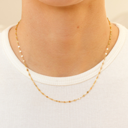 vanntett halskjede i forgylt stål 40+5 cm x 2 mm  - OCEANA