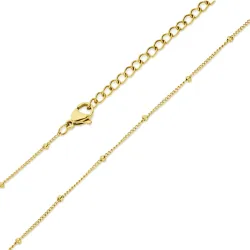 vanntett kule halskjede i forgylt stål 40+5 cm x 2,0 mm  - OCEANA