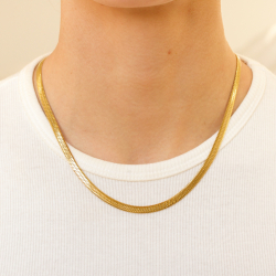 vanntett slangehalskjede i forgylt stål 40+5 cm x 5 mm  - OCEANA