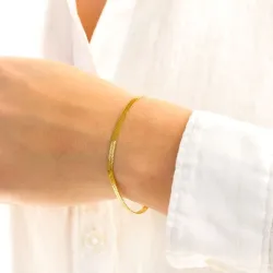 vanntett slangearmbånd i forgylt stål  x 3 mm  - OCEANA