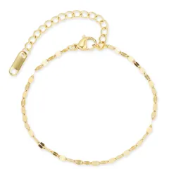 vanntett armbånd i forgylt stål 16+5 cm x 2 mm  - OCEANA