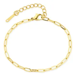 vanntett armbånd i forgylt stål 15+3 cm x 3 mm  - OCEANA