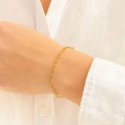 vanntett armbånd i forgylt stål 15+3 cm x 3 mm  - OCEANA