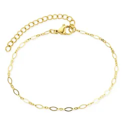 vanntett armbånd i forgylt stål 16+5 cm x 2 mm  - OCEANA