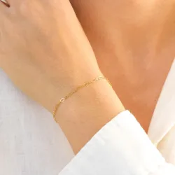 vanntett armbånd i forgylt stål 16+5 cm x 2 mm  - OCEANA