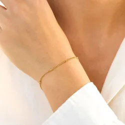 vanntett kule armbånd i forgylt stål 16+5 cm x 2,0 mm  - OCEANA