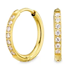 13 mm vanntette zirkon creol i forgylt stål - OCEANA