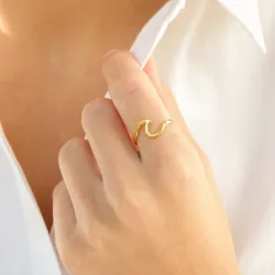 vanntett justerbar ring i forgylt stål - OCEANA