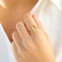 vanntett justerbar ring i forgylt stål - OCEANA