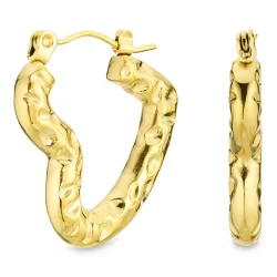 vanntette hjerte øredobber i forgylt stål - OCEANA