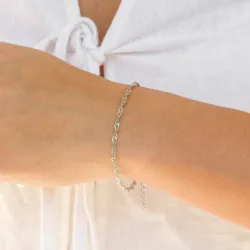 vanntett singapore armbånd i stål  x 2,5 mm  - OCEANA