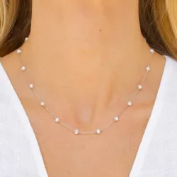 vanntett perle halskjede i stål - OCEANA