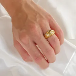 vanntett stjerne ring i forgylt stål - OCEANA