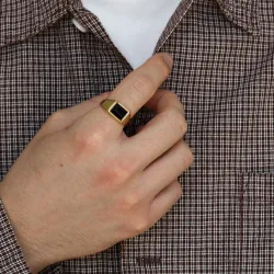 vanntett ring i forgylt stål
